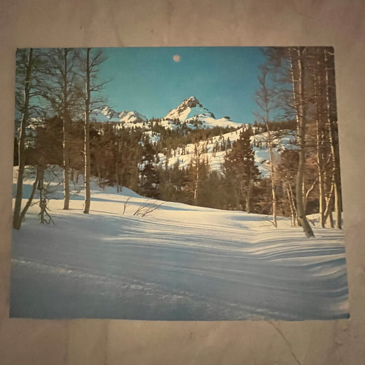 Cathedral Rock Mountain WA Winter Forest River Scene 7x8.5" Art Print V23