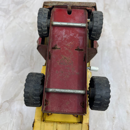 MARX Toys Pressed Steel Red and Yellow Dump Truck Made in Japan 7."x3.5 TH5