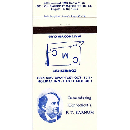 P.T. Barnum Connecticut Matchcover Club Vintage Matchbook TB6-MB2-8