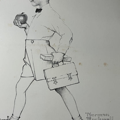 Norman Rockwell Schoolboy With Apple & Lunch Pail Art Print 10x14 V7