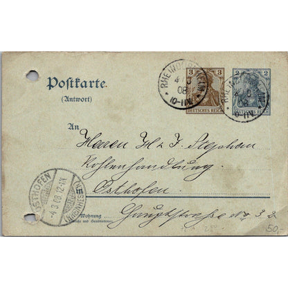 Osthoffen Rheindürkheim Styohan 1908 German Reich Postcard P5-11