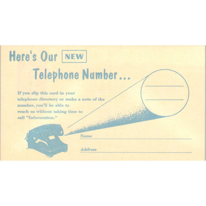1960s New Telephone Number Unposted Blank Postal Mailing Card PE4