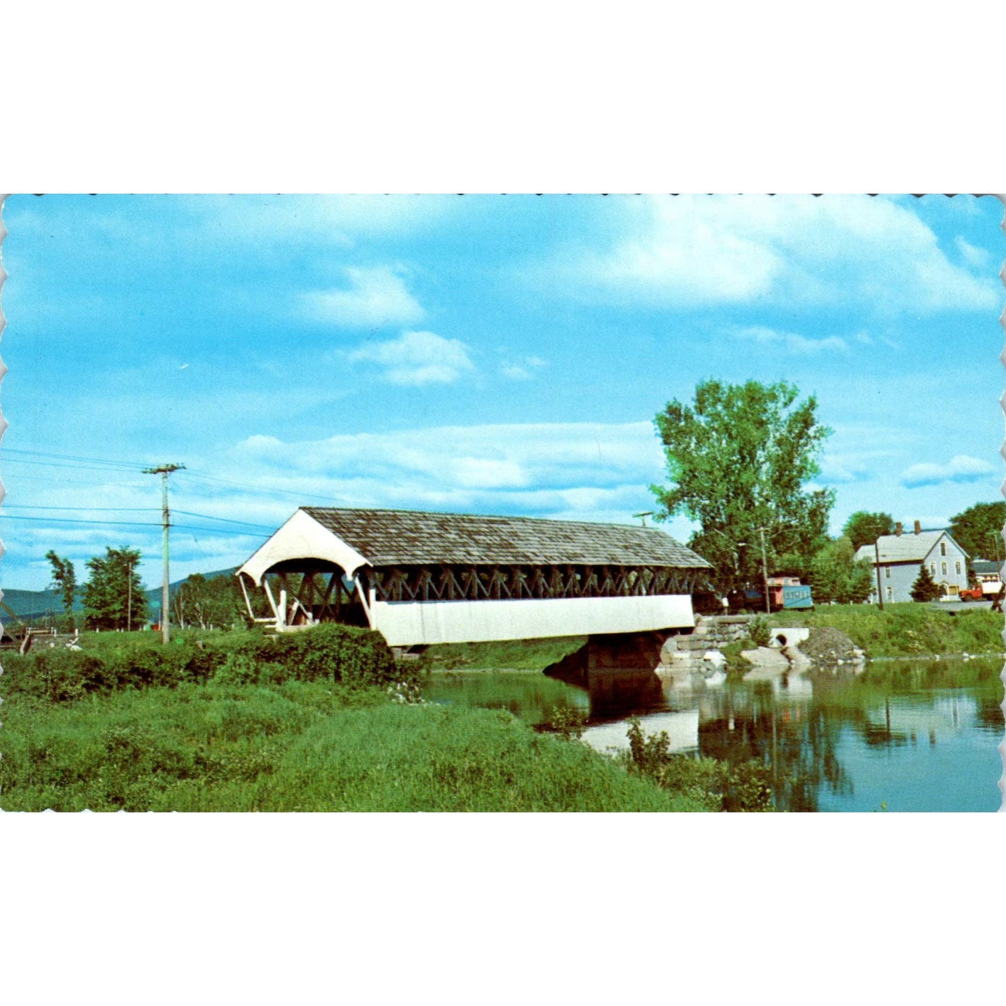 Groveton Bridge Ammonoosuc River NH Covered Bridge Postcard PC4