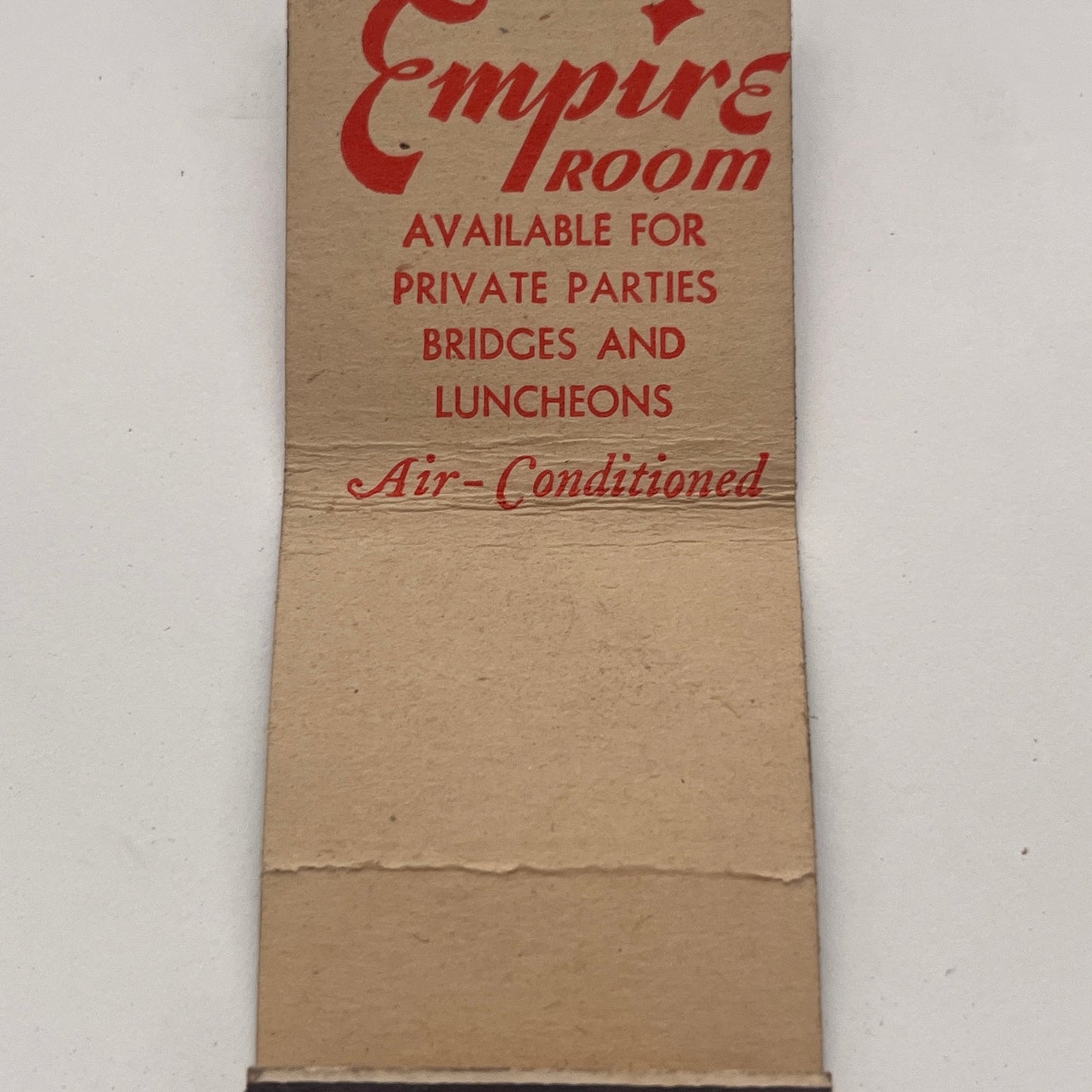 Empire Restaurant 551 Main St Hartford CT Vintage Matchbook Cover TB8-MB-5