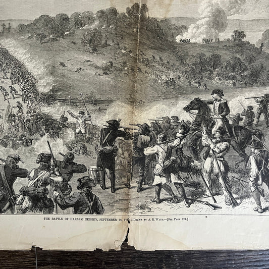 The Battle of Harlem Heights A.R. Ward 1876 Harper's Weekly Engraving V1-9