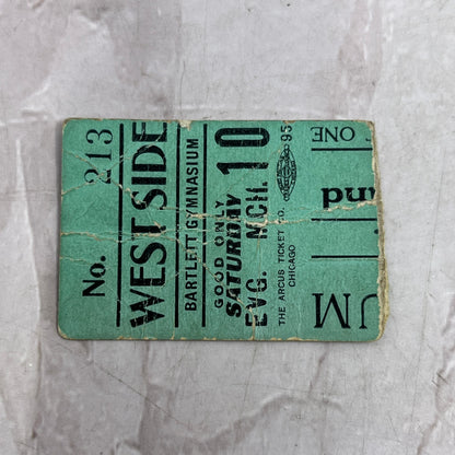 Vintage Westside Bartlett Gymnasium Stub Wally Eisin SF4