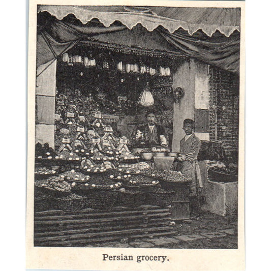 A Persian Grocery Store Market 1901 Engraving AF2-P1