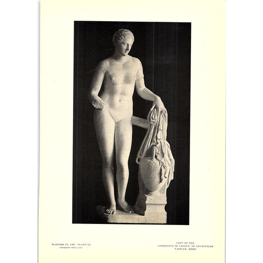 Aphrodite of Cnidus - Praxiteles - 1902 Litho Art Print AF4-9
