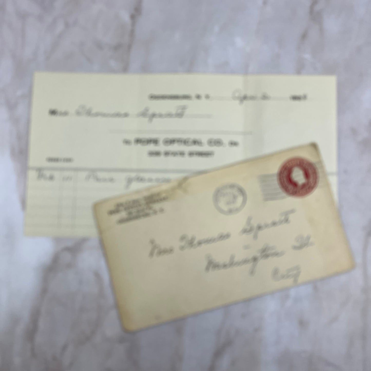 1928 Pope Optical Company Ogdensburg NY Letterhead & Envelope AE6