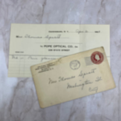 1928 Pope Optical Company Ogdensburg NY Letterhead & Envelope AE6