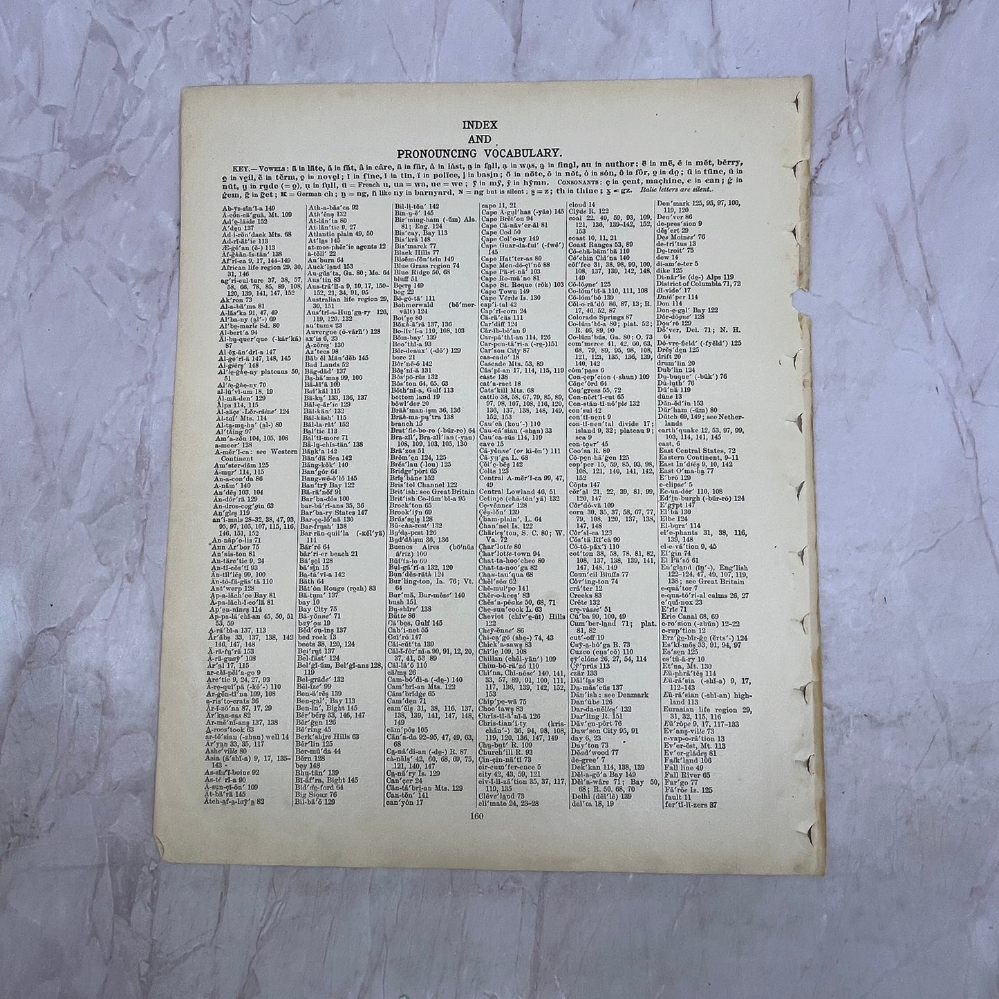Area and Populations of the Earth 2 Page List 1901 Original Engraving V1-1