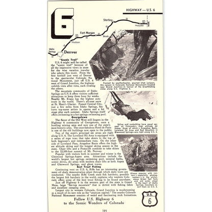 Colorado US Highway 6 Attractions 1958 Ad AG1-8