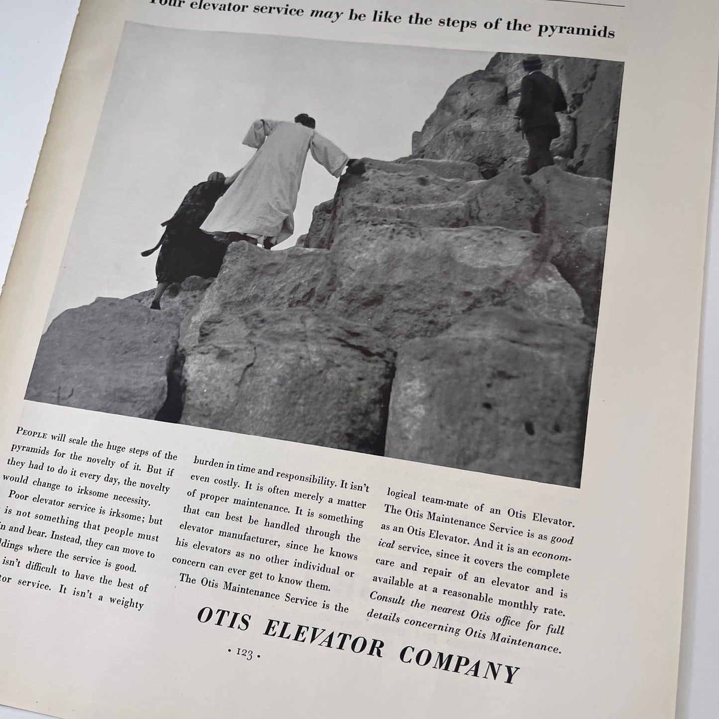 Otis Elevator Company - Scaling the Pyramids 1935 Ad V1-4