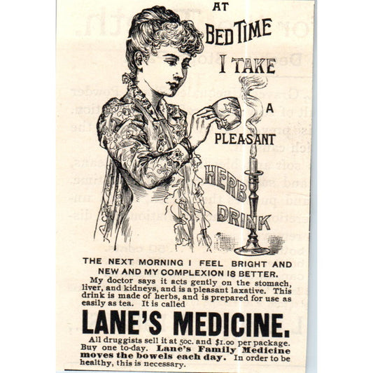 Lane's Medicine Herb Drink c1890 Victorian Ad AE8-CH8