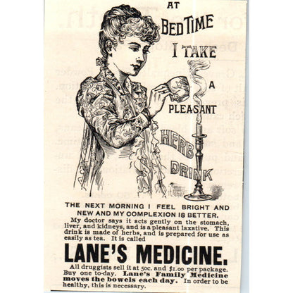 Lane's Medicine Herb Drink c1890 Victorian Ad AE8-CH8