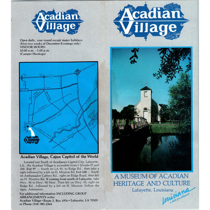 Vintage Acadian Village Lafayette Louisiana Travel Brochure TF4-B2