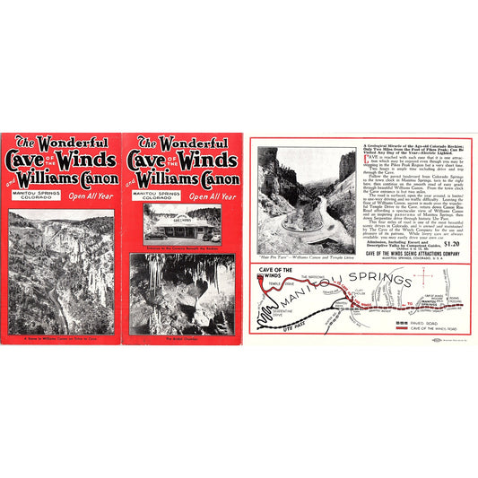 1950s The Wonder-ful Cave of the Winds and Williams Canyon Brochure AF9-H1