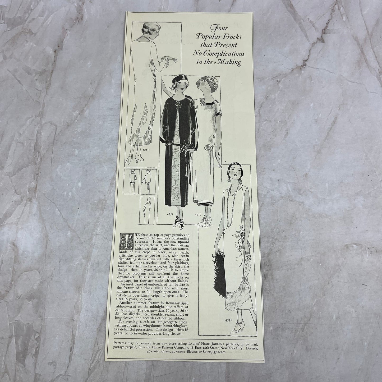 Popular Frocks That Present No Complications in Making 1924 Magazine Ad FL6-11