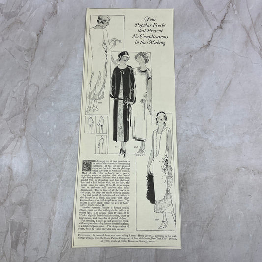 Popular Frocks That Present No Complications in Making 1924 Magazine Ad FL6-11
