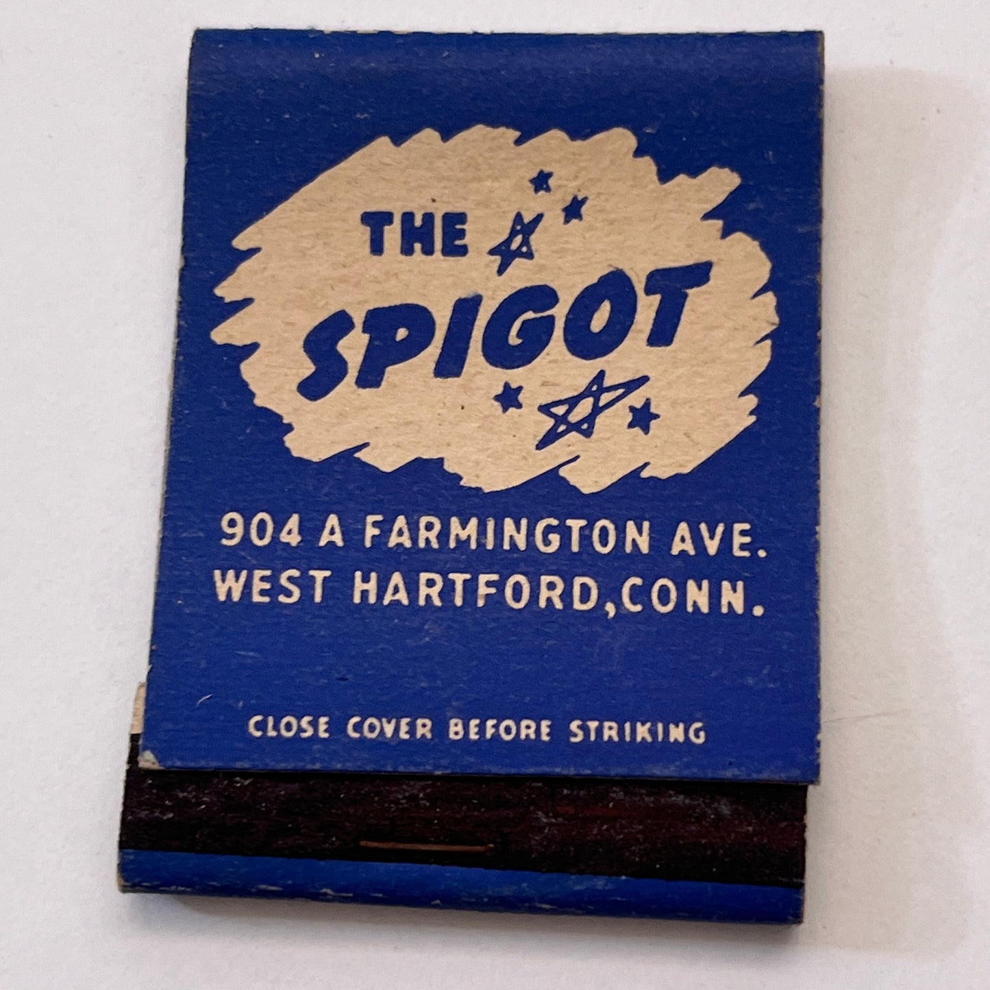 The Spigot Ye Old English Room West Hartford Vintage Matchbook Cover TB8-MB3-6