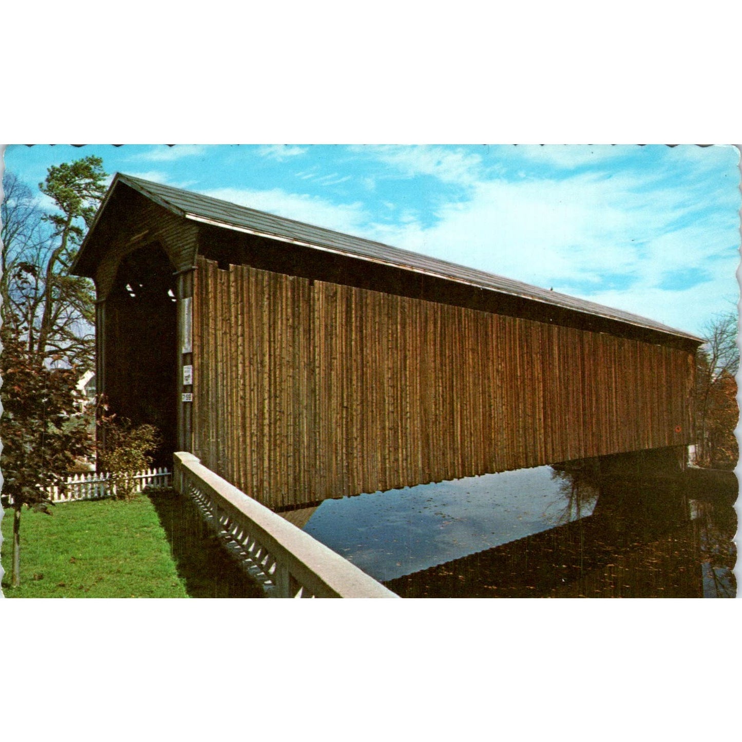 Goffstown Bridge Goffstown Piscataquog River NH Covered Bridge Postcard PC4