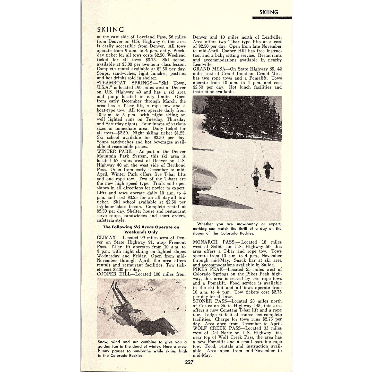 Southwestern Colorado Travel 1958 Ad AG1-8