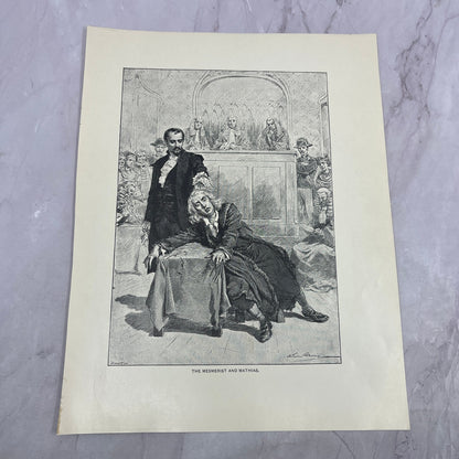 The Mesmerist & Mathias Adrien Marie 9x12" c1890 Engraving Art Print V14-8