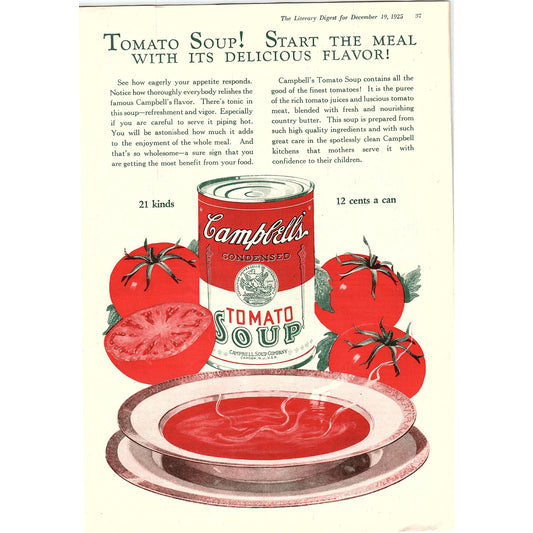 Campbell's Tomato Soup - Dec 19, 1925 Ad AG2-3