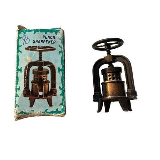 1970s Cider Press Pencil Sharpener w Box Dollhouse Miniature SC8