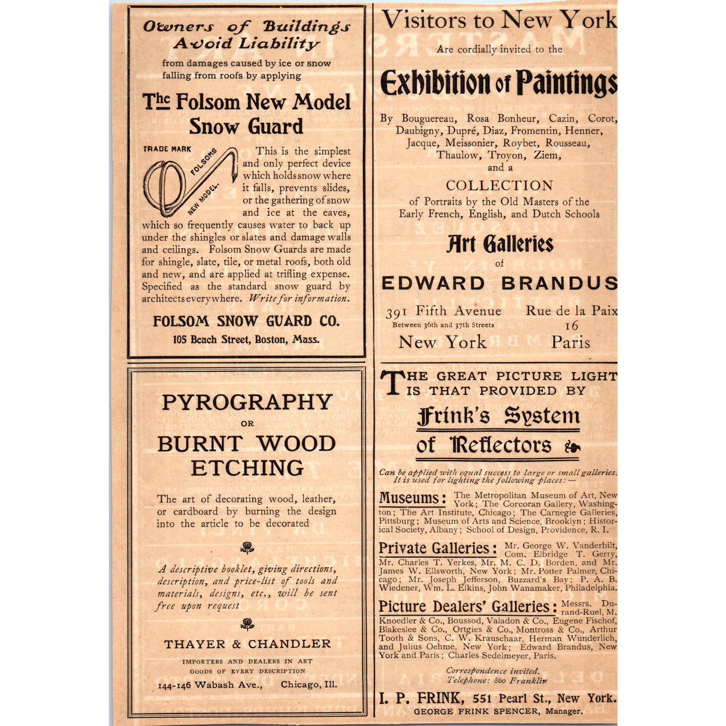 Bates & Guild Co Pen Drawing Charles D. Maginnis c1905 Victorian Ad D13