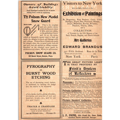 Bates & Guild Co Pen Drawing Charles D. Maginnis c1905 Victorian Ad D13