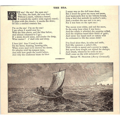 The Sea - Bryan W. Proctor Barry Cornwall 1884 Poem AG3-1