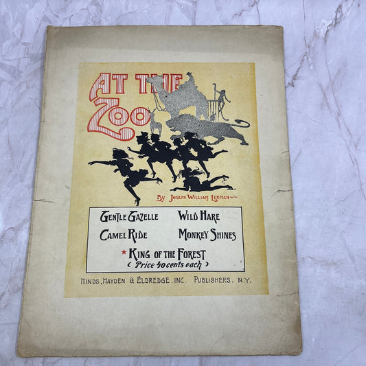 1917 At The Zoo King of the Forest Joseph William Lerman Antique Sheet Music Ti5
