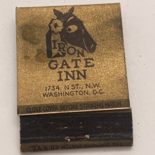 Iron Gate Inn Washington DC Vintage Matchbook Cover TB8-MB2-6