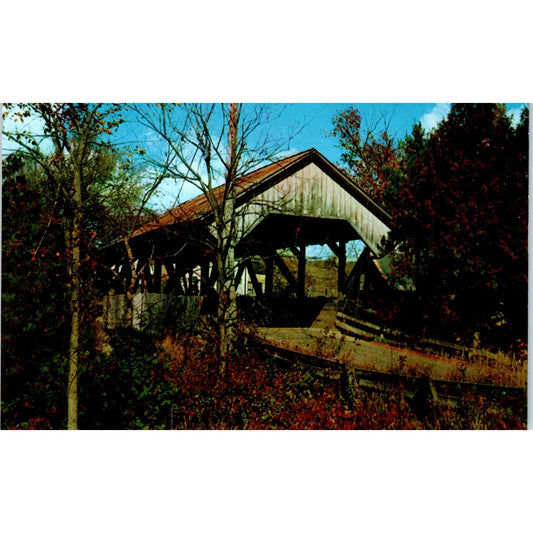 One of 5 Covered Bridges in Lyndon VT Vintage Covered Bridge Postcard PD6