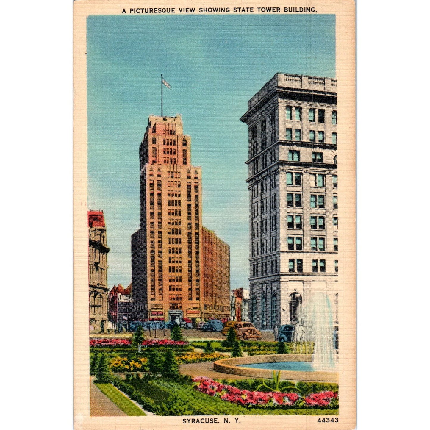 1940 State Tower Building Syracuse NY Original Postcard PC9