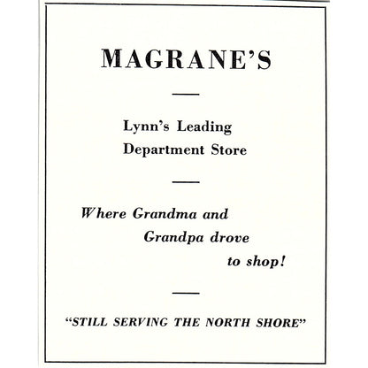 Magrane's Department Store Lynn MA Mercedes 1950 Ad AF6-M7