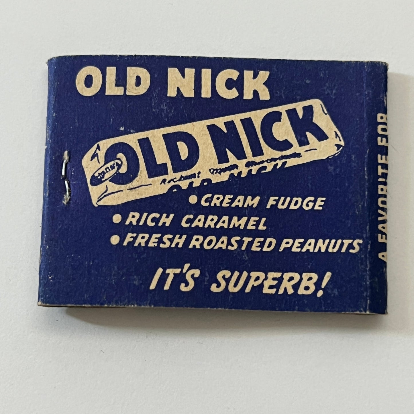 Old Nick Milk Chocolate Candy Bars Vintage Matchbook Cover TB6-MB1-2