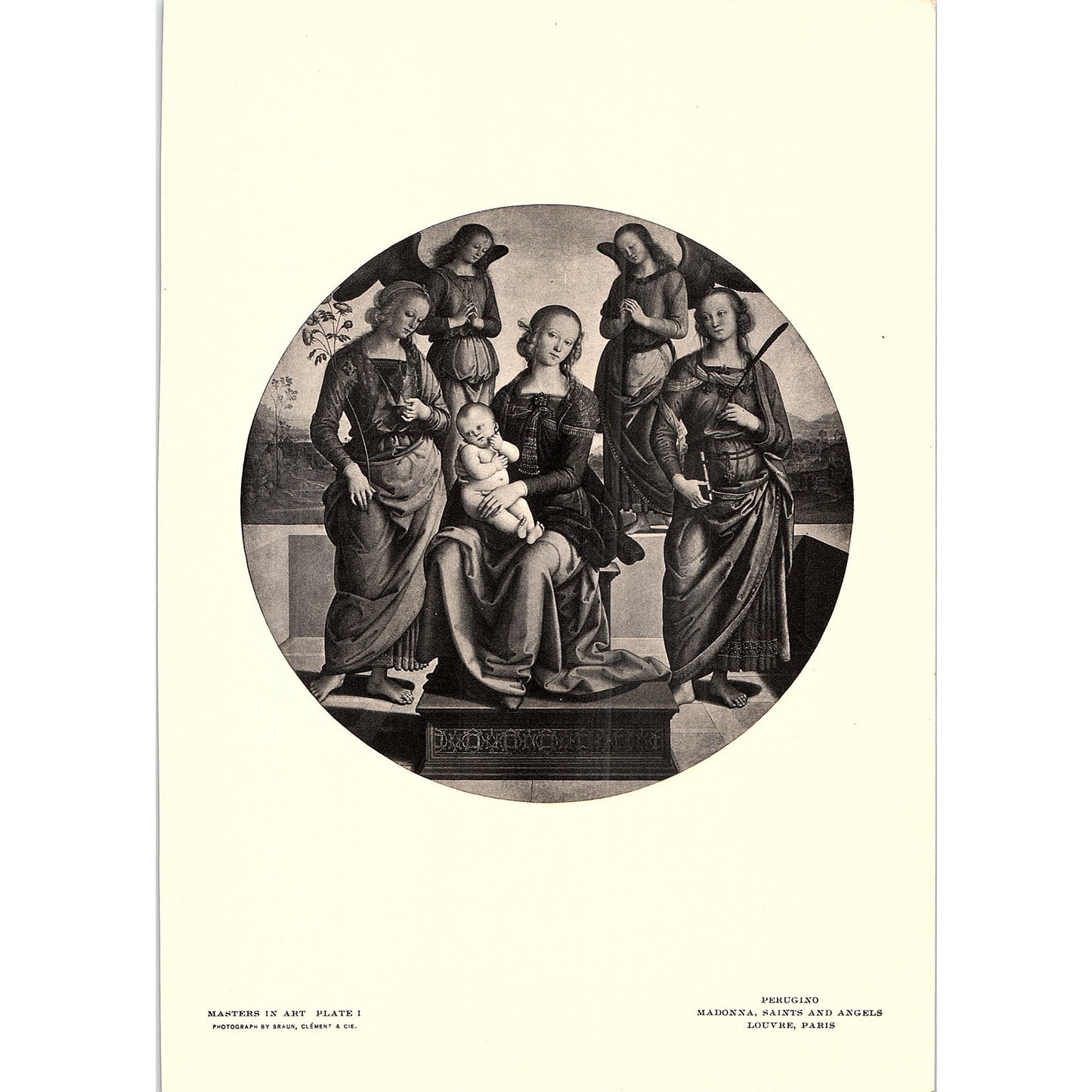 Madonna, Saints and Angels - Perugino - 1902 Litho Art Print AF4-13