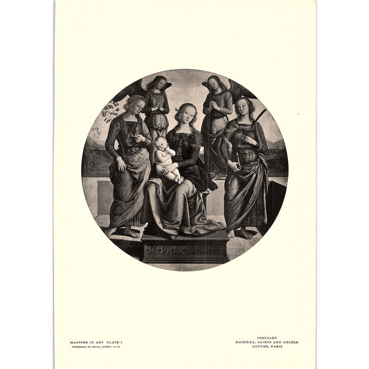Madonna, Saints and Angels - Perugino - 1902 Litho Art Print AF4-13