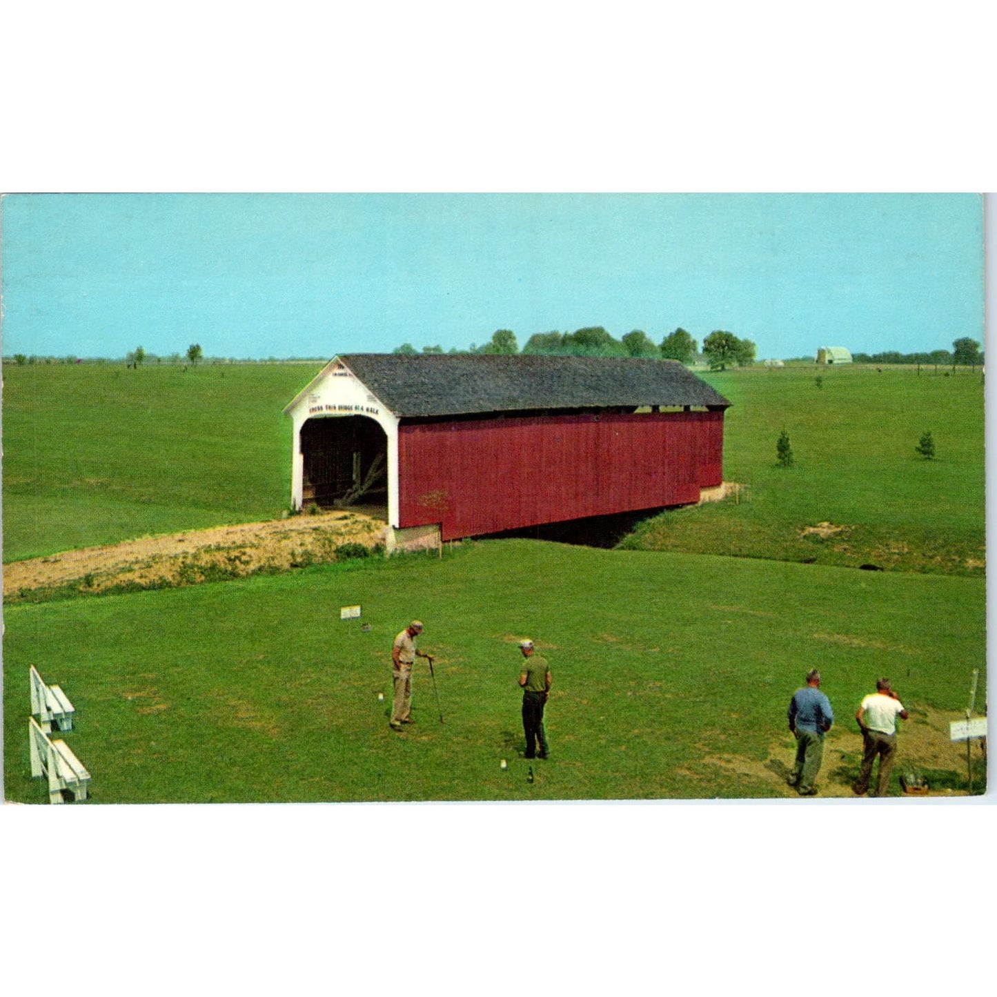 Catlin Bridge Parke County Rockville IN Covered Bridge Postcard PC6