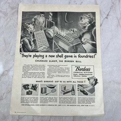 Borden's Elmer Borden Bull Chemical Division 1951 Magazine Ad FL6-10