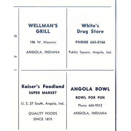 The Fireside Restaurant Bill Norman Fillet Mignon Dinner Ft. Wayne 1964 Ad AG1-9