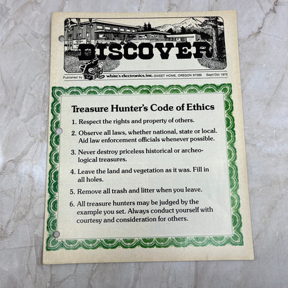 1975 Sep/Oct White's Electronics Discover Newsletter Metal Detector Treasure M19