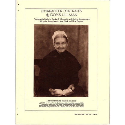 Character Portraits by Doris Ullman 4 Page Article 1927 AG3-5