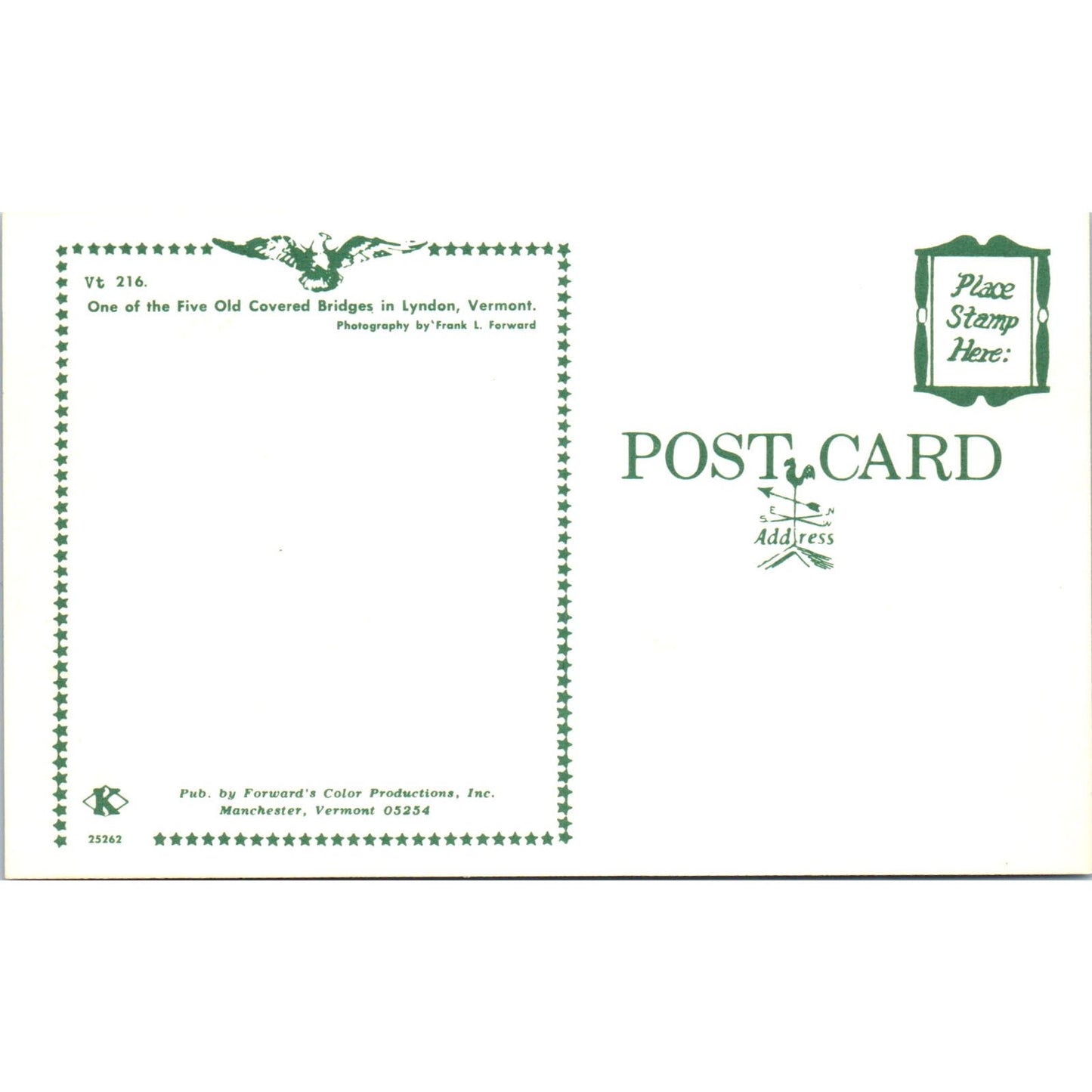 Covered Bridge In Lyndon VT Vintage Covered Bridge Postcard PD6