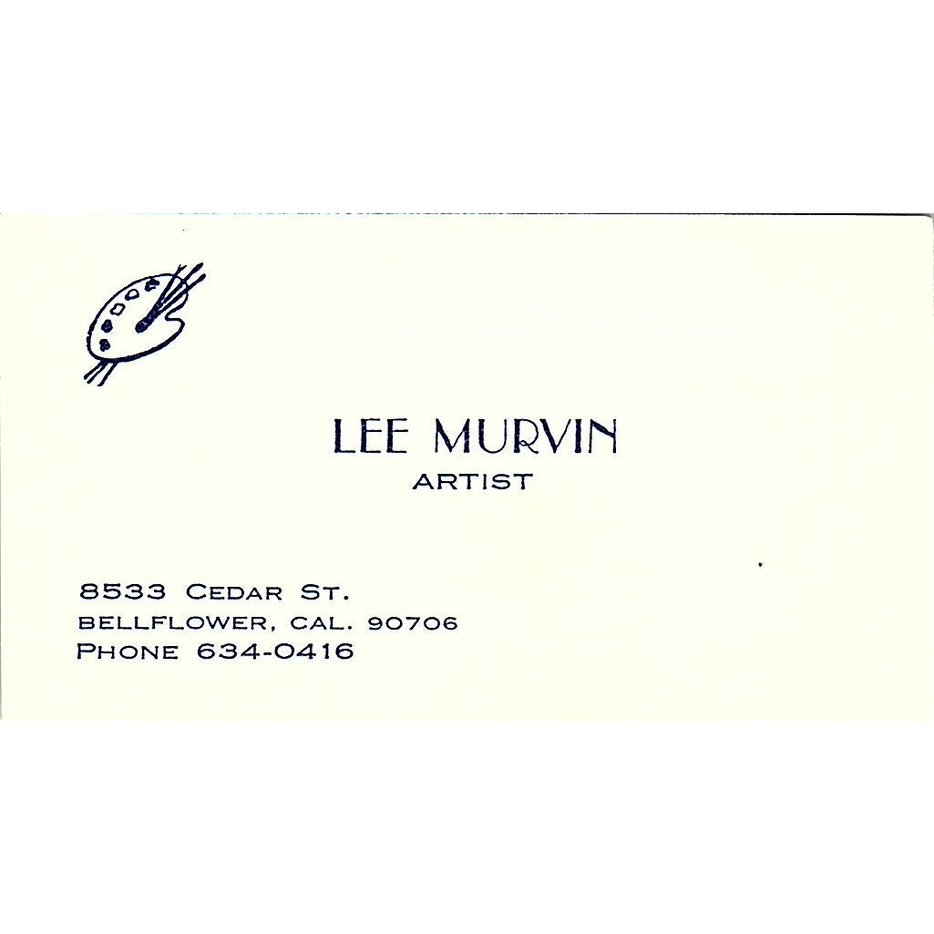 Lee Murvin Artist Bellflower CA Vintage Business Card SE3-B11