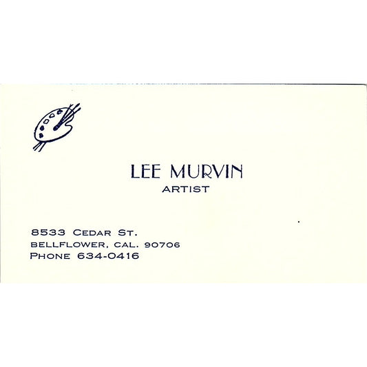 Lee Murvin Artist Bellflower CA Vintage Business Card SE3-B11