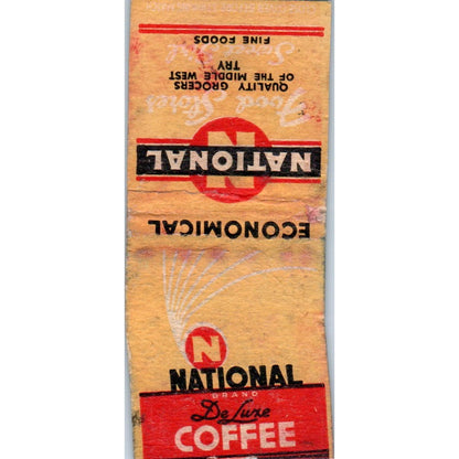 National Brand DeLuxe Coffee Vintage Matchbook Cover SD2-Y14