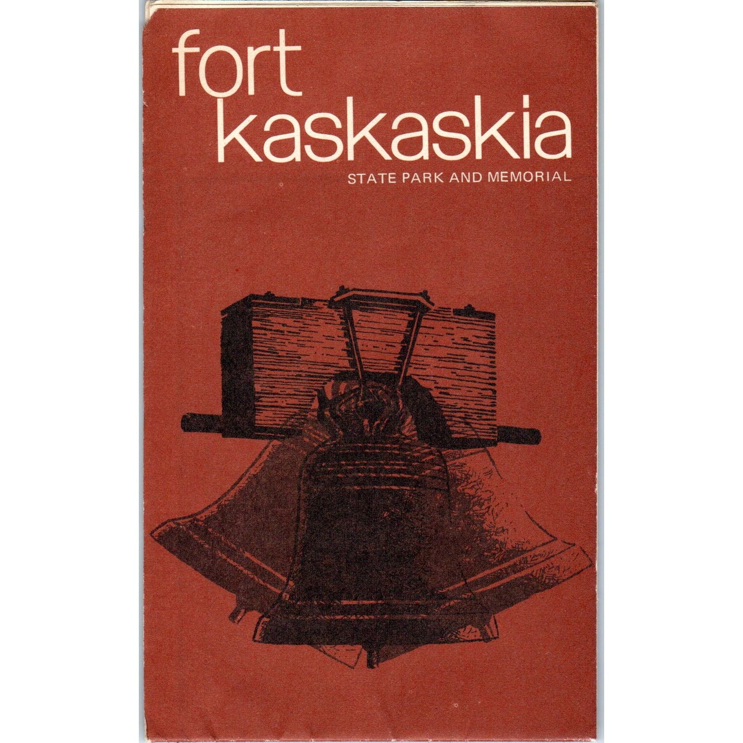 1970s Fort Kaskaskia State Park & Memorial Fold Out Map & Travel Brochure TJ5-TB